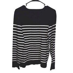 Kirkland Signature Navy & White Striped Crewneck Sweater XXL Viscose/Polyester